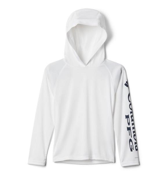 Columbia PFG Terminal Tackle Hoodies White For Boys NZ82673 New Zealand